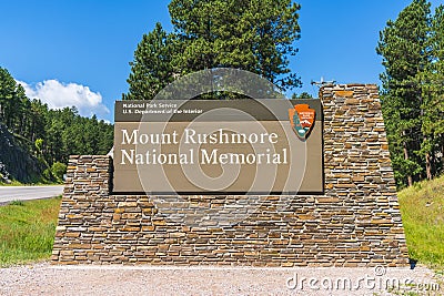 Mount Rushmore national memorial,south dakota,usa. 07-28-17: mo Editorial Stock Photo