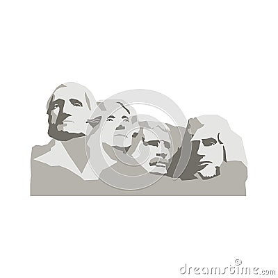 Mount Rushmore National Memorial. Vector Illustration