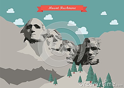 Mount Rushmore Vector illustration Vector Illustration