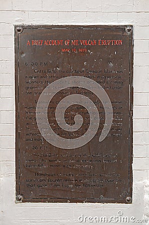 Mount Volcan eruption marker in Camiguin, Philippines Editorial Stock Photo