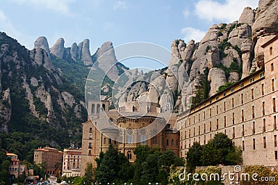 Mountain abbey of Montserrat Stock Photo