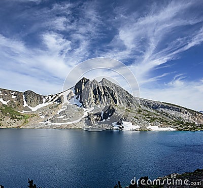 Mountain Above Duck Lake Stock Photo