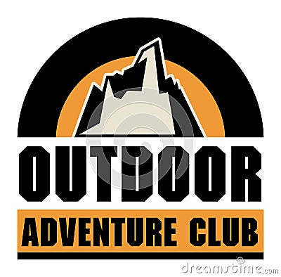 Mountain adventure sign Vector Illustration