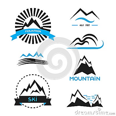 Mountain badge vector elements set. Logo concepts Vector Illustration