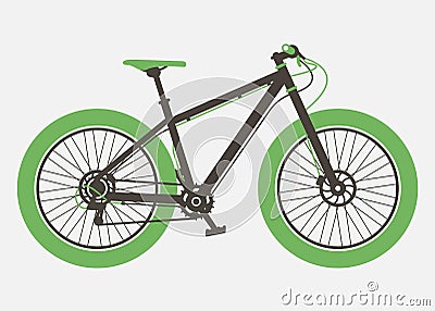 Mountain bicycle flat design. Retro design. Bicycle vintage style Vector Illustration