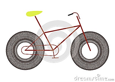 Mountain bicycle tuning, bike for men with huge wheels, Vector Illustration
