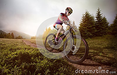 Mountain Bike cyclist Stock Photo