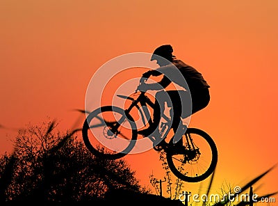 Mountain bike racer Stock Photo