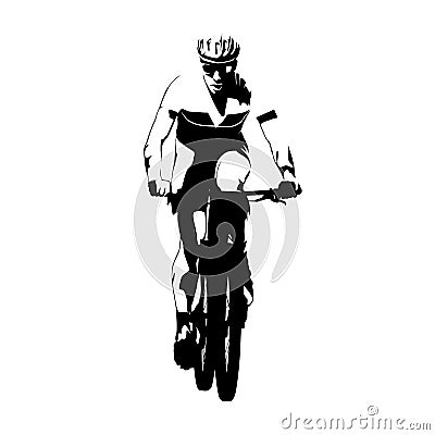 Mountain bike racing, abstract vector cyclist Vector Illustration