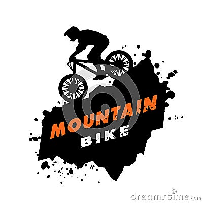 Mountain bike trials emblem. Vector Illustration