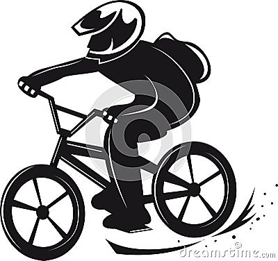 Mountain bike trials emblem vector image Vector Illustration