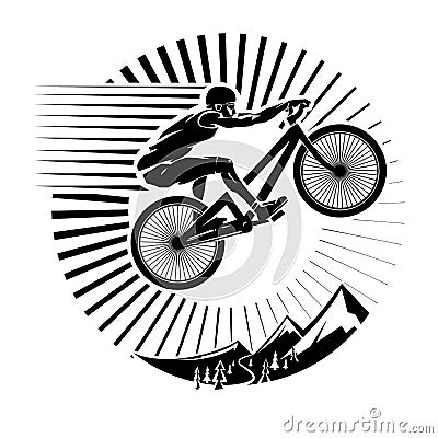 Mountain bike trials. Vector Illustration