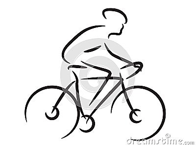 Mountain biker Vector Illustration