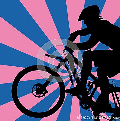 Mountain biker Vector Illustration