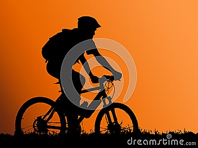 Mountain biker girl Cartoon Illustration