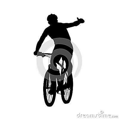 Mountain biker showing thumbs up Vector Illustration