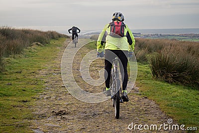 Mountain Biking at Darwen Tower Editorial Stock Photo