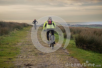 Mountain Biking at Darwen Tower Editorial Stock Photo