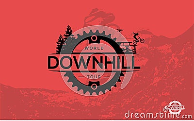 Mountain biking. Downhill, freeride, extreme sport. Vector Ilustr Vector Illustration