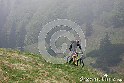 Mountain biking spring Stock Photo