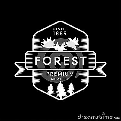 Mountain Camp Forest Travel Graphic Emblem Design Stock Photo