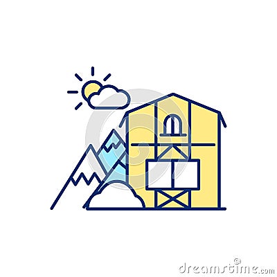 Mountain chalet RGB color icon Vector Illustration