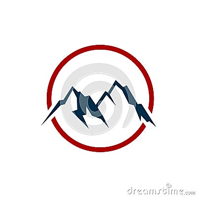 Mountain circle logo template Illustration Design. Vector EPS 10 Vector Illustration