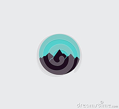 Mountain circle logo vector Vector Illustration