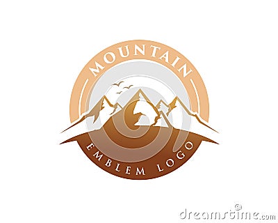 Mountain circular emblem 2 Vector Illustration