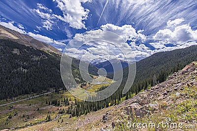 Mountain City Kargil located in the bed of High Himalayan Mountain amidst Srinagar Leh Highway Stock Photo