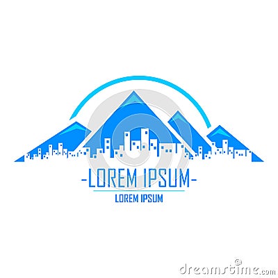 Mountain City Logo Template Vector Illustration