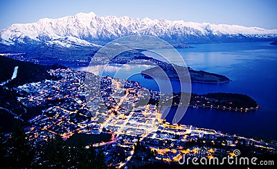 Mountain Cityscape Lake Beautiful Travel Destinations Concept Stock Photo