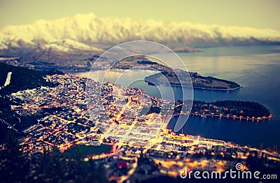 Mountain Cityscape Lake Beautiful Travel Destinations Concept Stock Photo