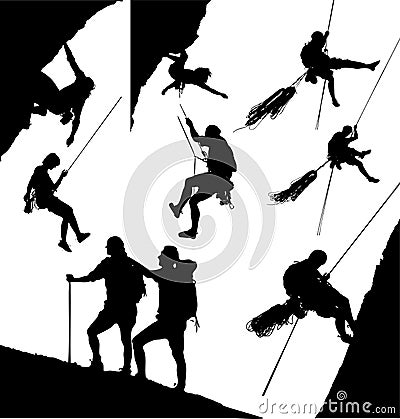 Mountain climbers Vector Illustration