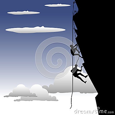 Mountain climbing Vector Illustration