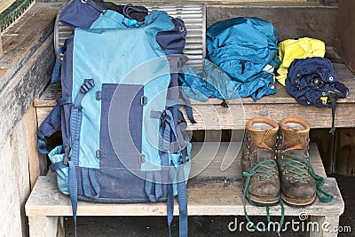 Mountain climbing goods Stock Photo