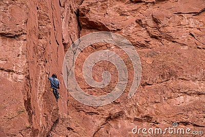 Mountain climbing rock slifee at garden of the gods colorado springs rocky mountains Editorial Stock Photo