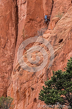 Mountain climbing rock slifee at garden of the gods colorado springs rocky mountains Editorial Stock Photo