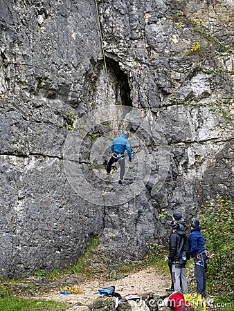 Mountain climbing training Editorial Stock Photo