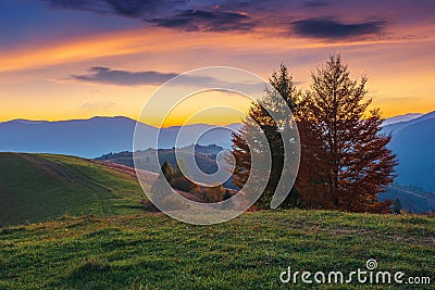 Mountain countryside at dusk Stock Photo