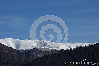 Mountain crests in winter Stock Photo
