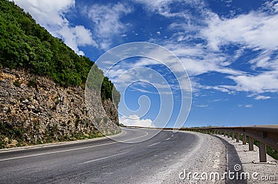 Mountain empty road curve Stock Photo