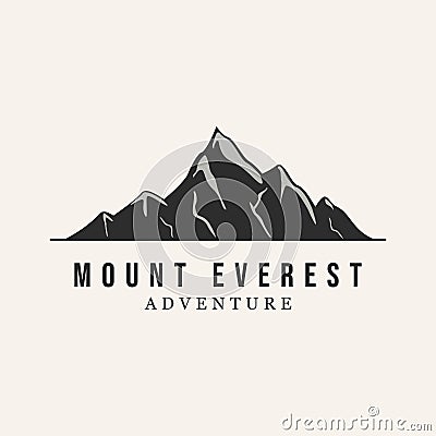 mountain everest line art design logo vector silhouette Vector Illustration