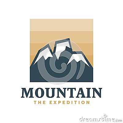 Mountain the expedition, explorer, logo, badge Vector Illustration