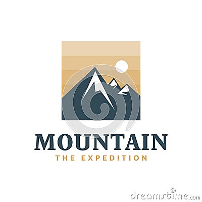 Mountain the expedition, explorer, logo, badge Vector Illustration