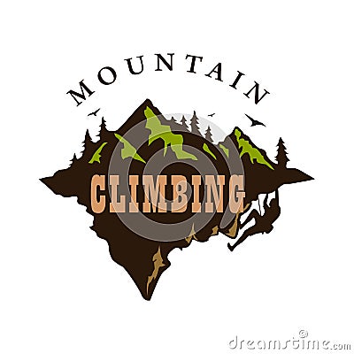 Mountain Explorer Adventure, Climbing, Extreme Sport, Silhouette, Badge Vector Design Vector Illustration