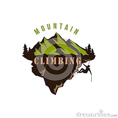 Mountain Explorer Adventure, Climbing, Extreme Sport, Silhouette, Badge Vector Design Vector Illustration