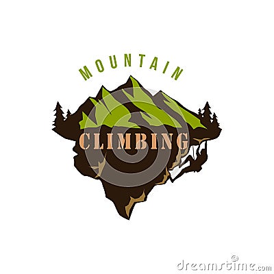 Mountain Explorer Adventure, Climbing, Extreme Sport, Silhouette, Badge Vector Design Vector Illustration