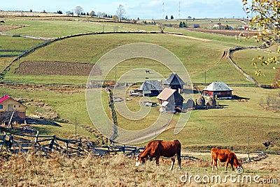 Mountain farm Stock Photo