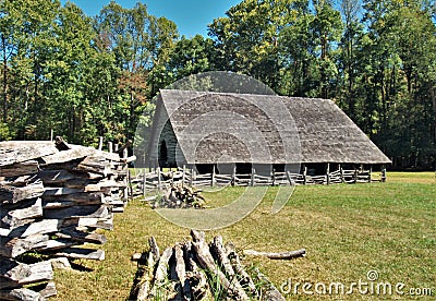 Oconaluftee Mountain Farm Museum Stock Photo